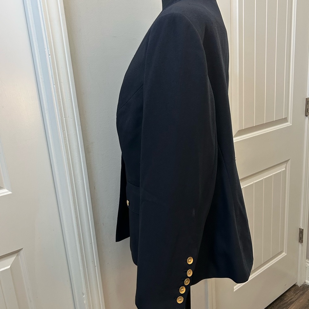 Chic Navy‎ Women's Blazer with Gold Accents - Picture 6 of 10